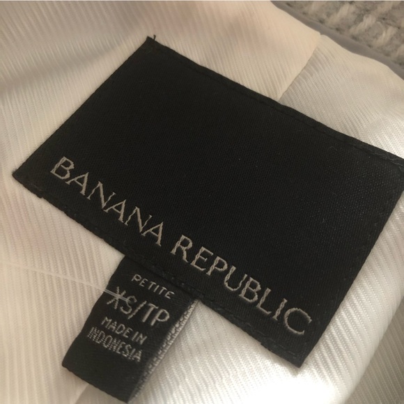 Banana Republic Double Breasted Wool Pea Coat in Light Gray & White Size XS - Picture 8 of 13
